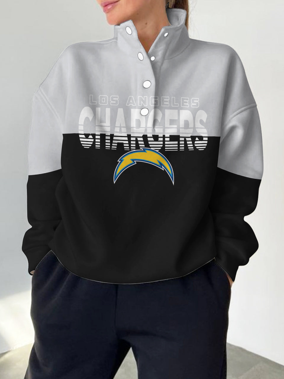 Los Angeles Chargers Casual Colorful Stand Collar Sweatshirt AZBTSCSW000468