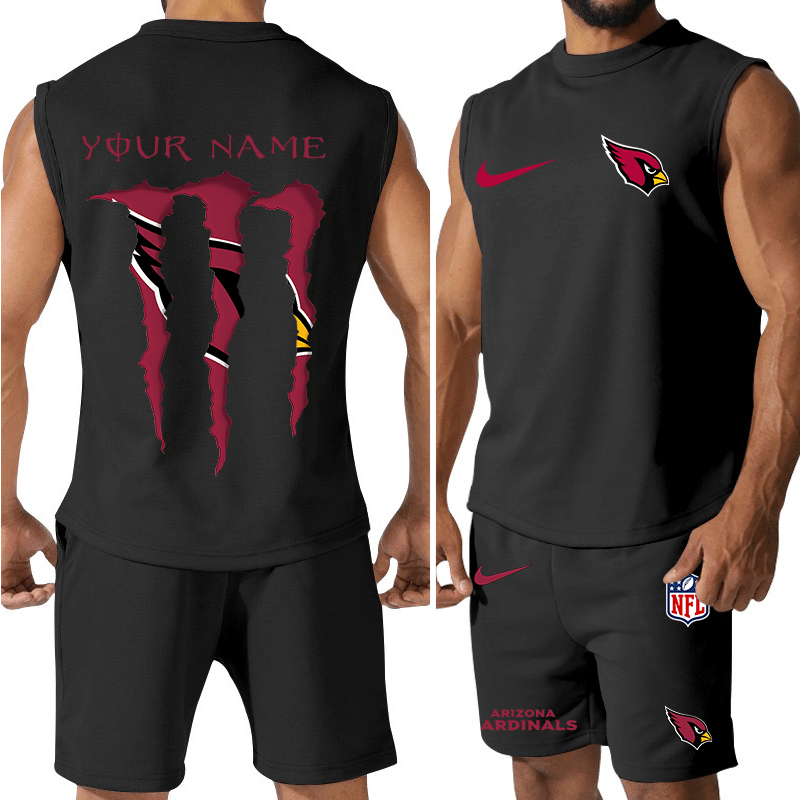 Arizona Cardinals Colorful Combo Men Jersey Tank Top and Shorts AZBTCMJTTS000006