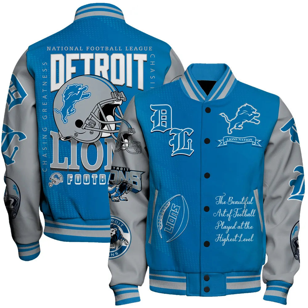 Detroit Lions National Football Conference Unisex Varsity Jacket AZDDVJK000007