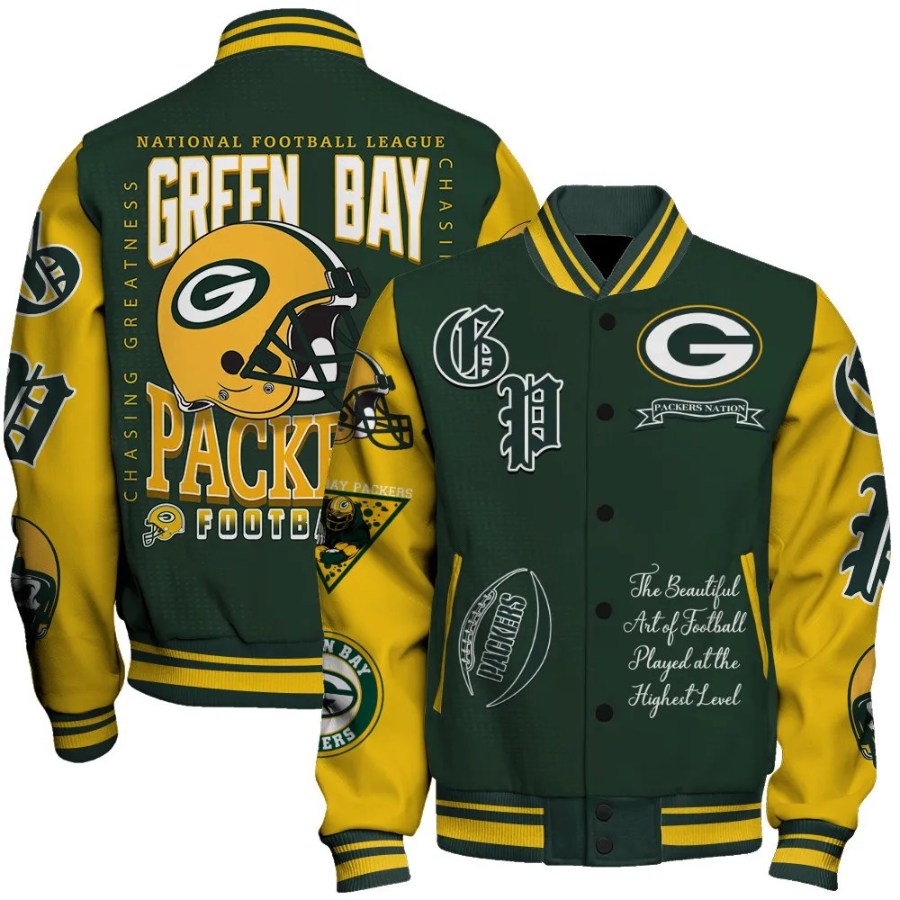 Green Bay Packers National Football Conference Unisex Varsity Jacket AZDDVJK000010