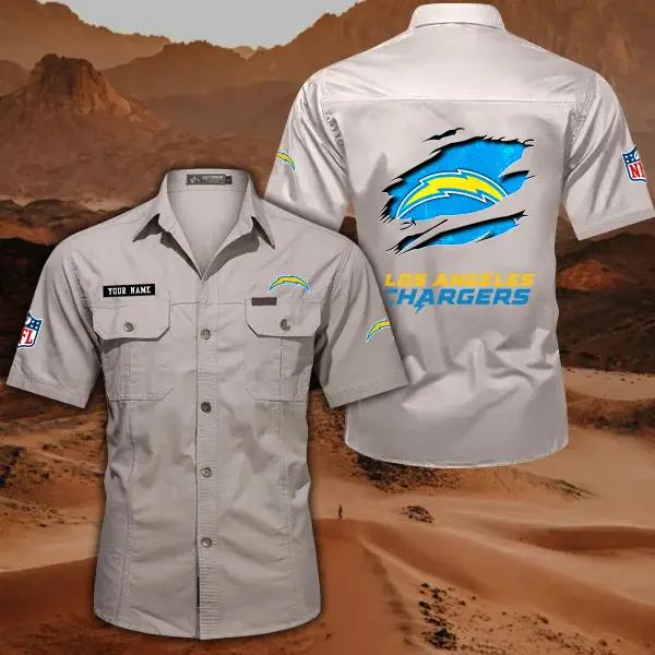 Los Angeles Chargers Men’s Short Sleeve Cargo Shirts New 2025 AZBT2DCGS000018