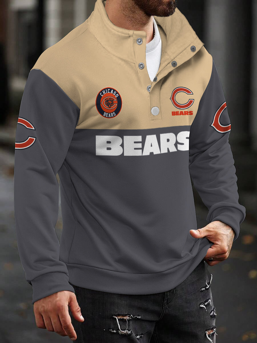 Chicago Bears Casual Colorful Stand Collar Sweatshirt AZBTSCSW000250