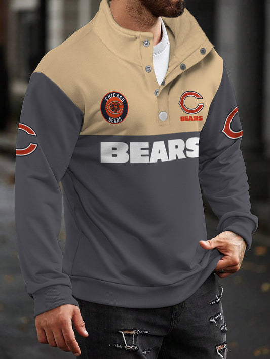 Chicago Bears Casual Colorful Stand Collar Sweatshirt AZBTSCSW000250