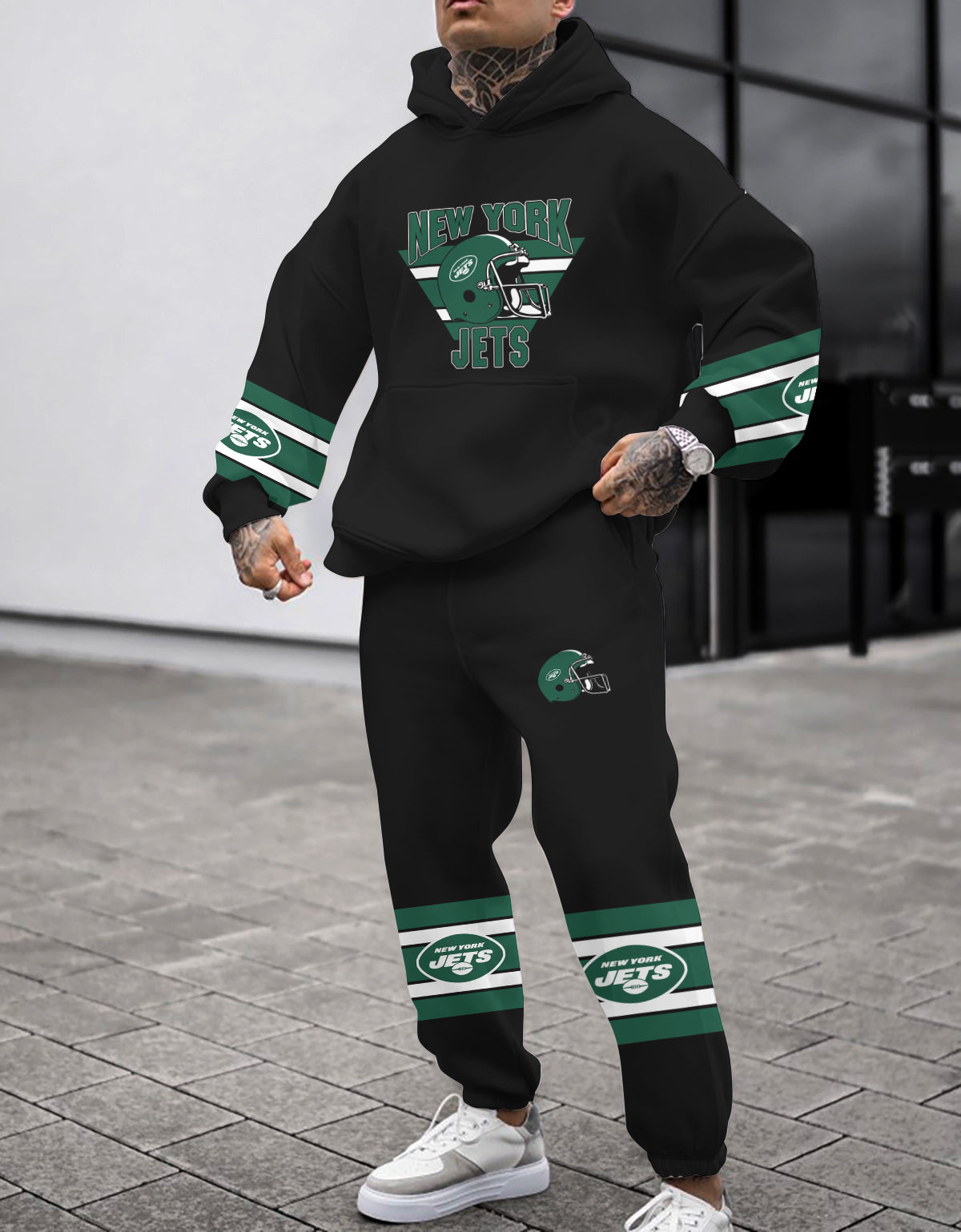 New York Jets Combo Pullover Hoodie And Sweatpants AZBTPHSP000305