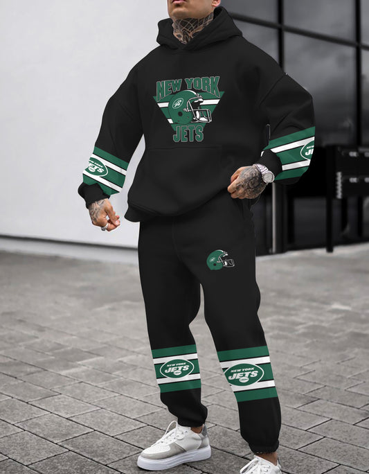 New York Jets Combo Pullover Hoodie And Sweatpants AZBTPHSP000305