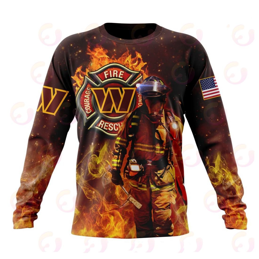 Washington Commanders Honor Firefighters – First Responders All Over Printed T-shirt Sweatshirt Hoodie AZCHD855