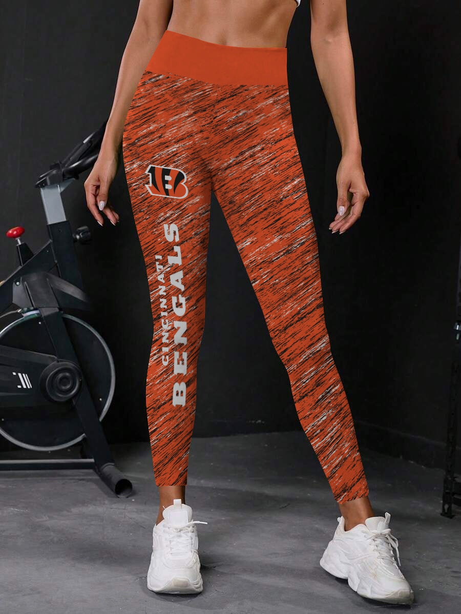 Cincinnati Bengals High Waist Push Up Printed Leggings (1)