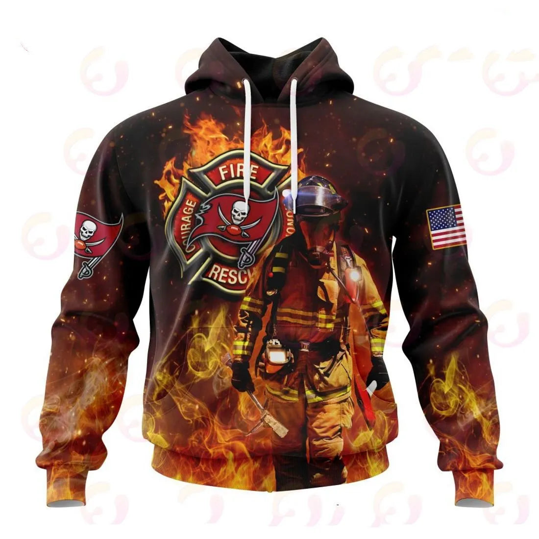 Tampa Bay Buccaneers Honor Firefighters – First Responders All Over Printed T-shirt Sweatshirt Hoodie AZCHD853