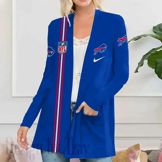 Buffalo Bills Women Patch Pocket Cardigan BT022