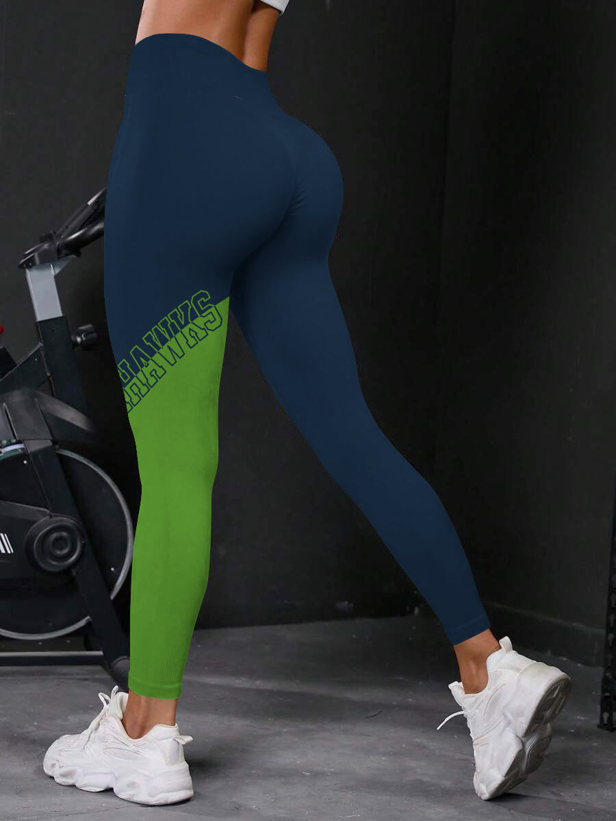 Seattle Seahawks High Waist Push Up Printed Leggings (2)