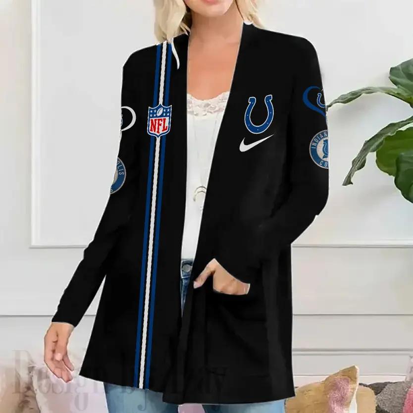 Indianapolis Colts Women Patch Pocket Cardigan BT085