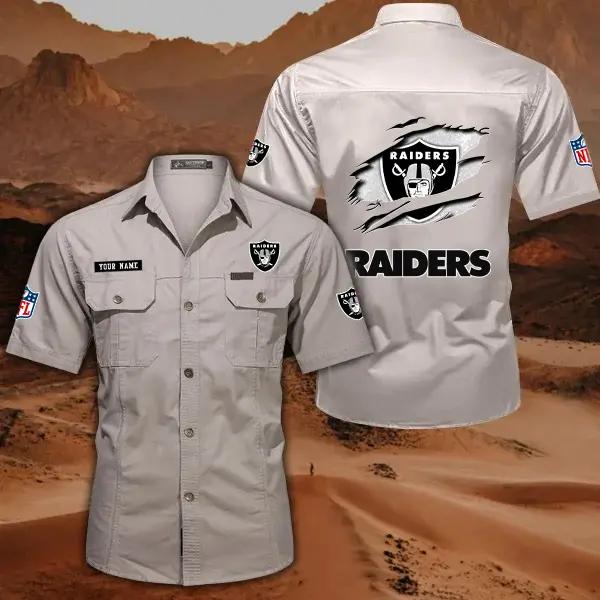 Las Vegas Raiders Men’s Short Sleeve Cargo Shirts New 2025 AZBT2DCGS000017