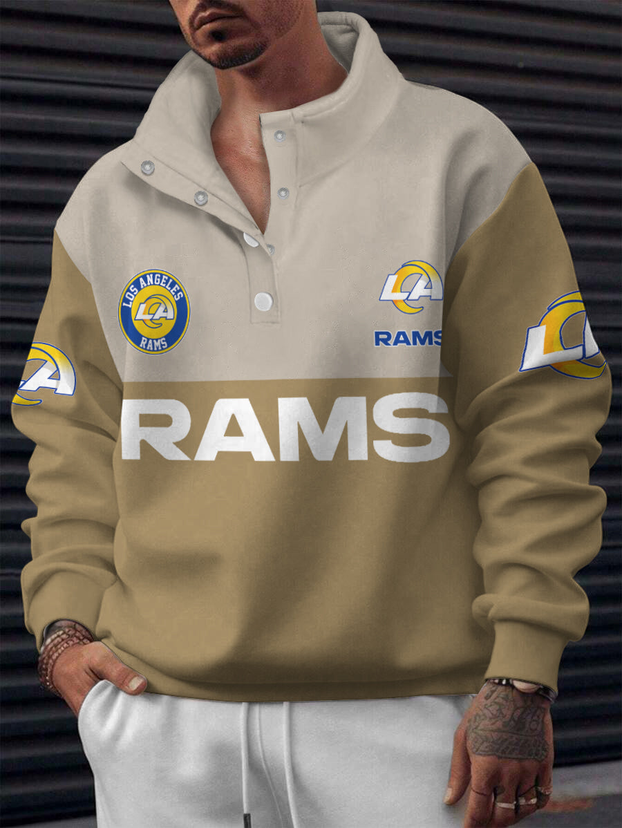 Los Angeles Rams Casual Colorful Stand Collar Sweatshirt AZBTSCSW000609