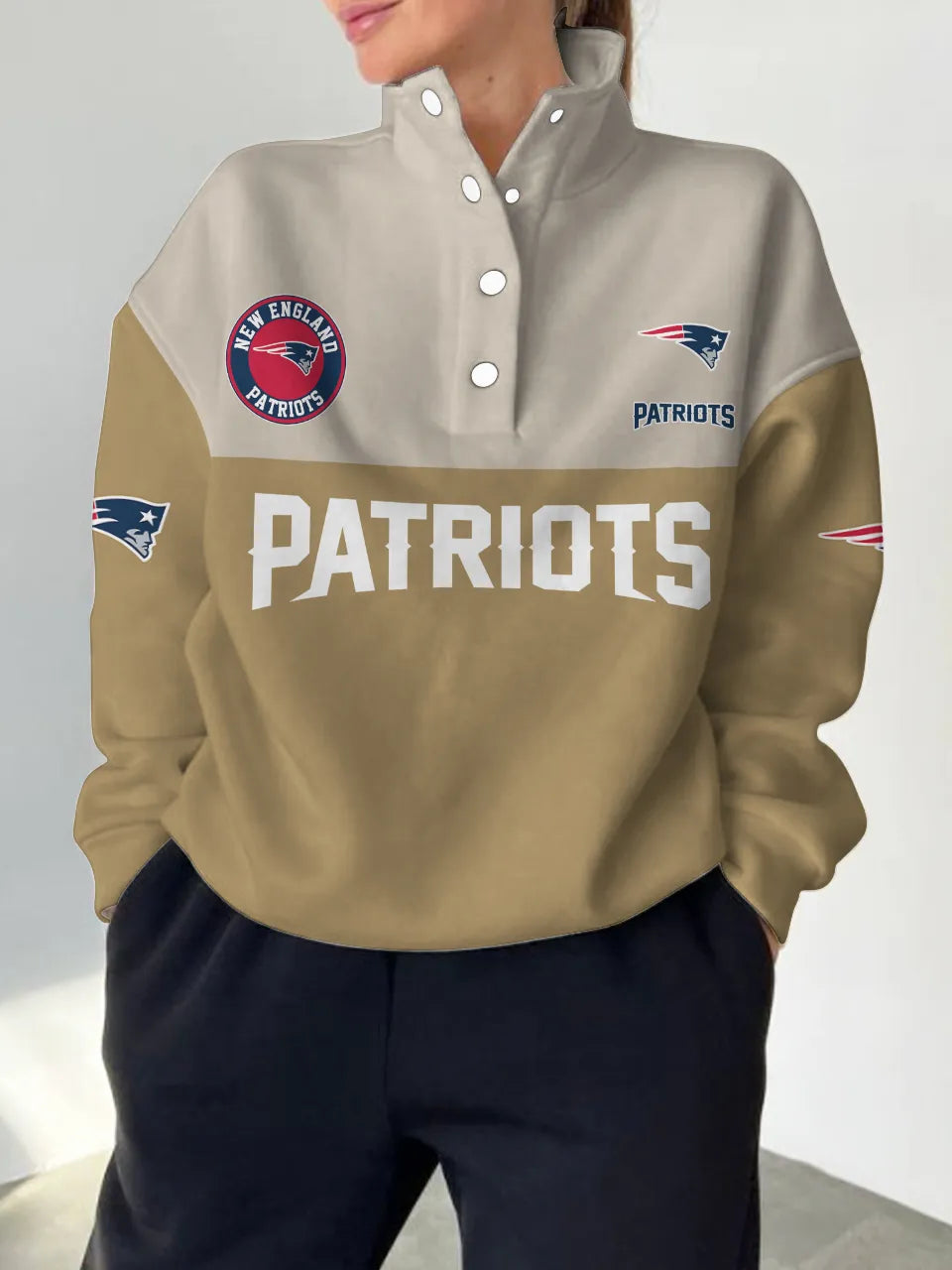 New England Patriots Casual Colorful Stand Collar Sweatshirt AZBTSCSW000595