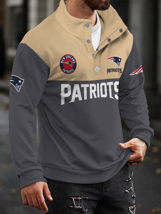 New England Patriots Casual Colorful Stand Collar Sweatshirt AZBTSCSW000576