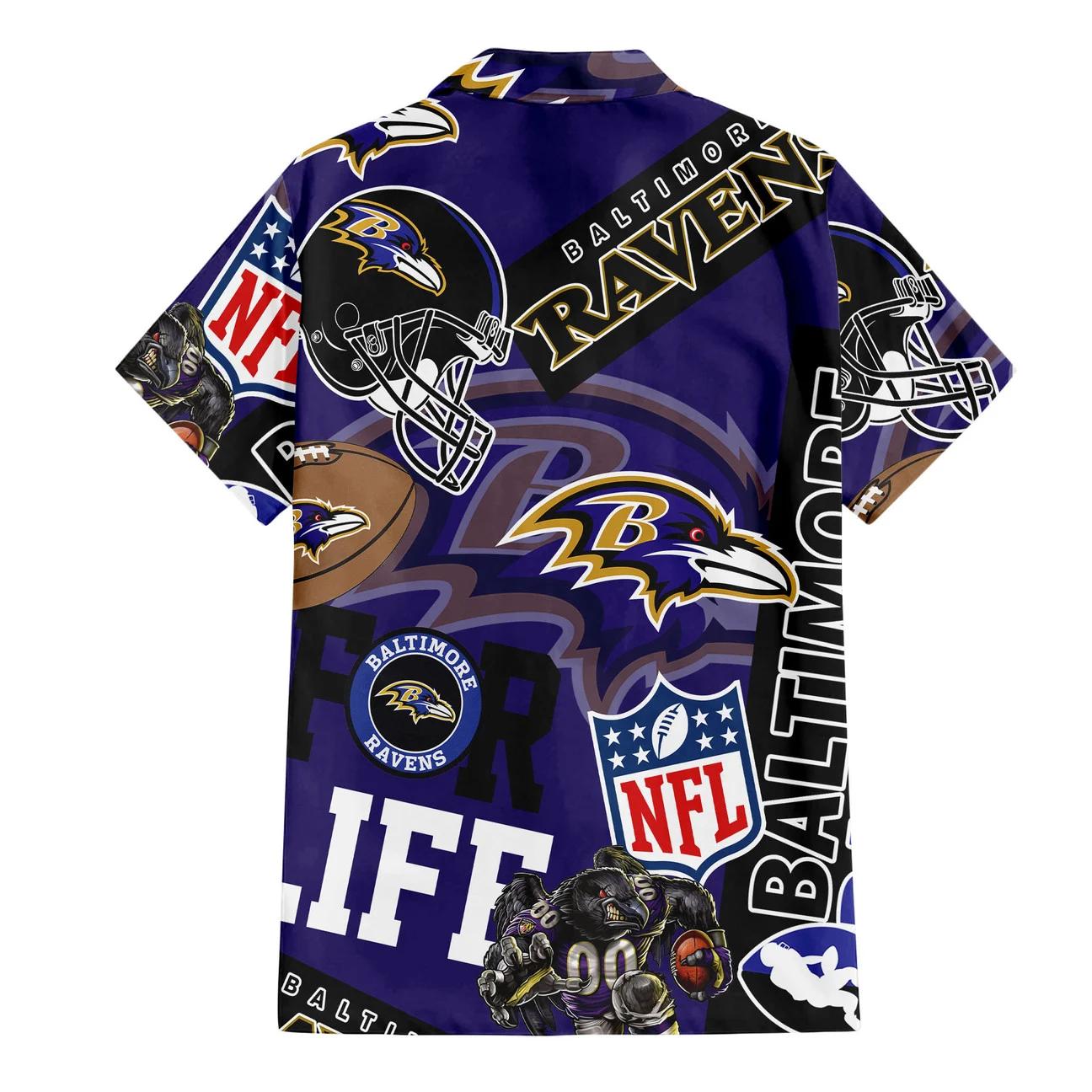 Baltimore Ravens Custom Limited Edition For Life Hawaiian Shirt and Shorts AZHAHWSS000254