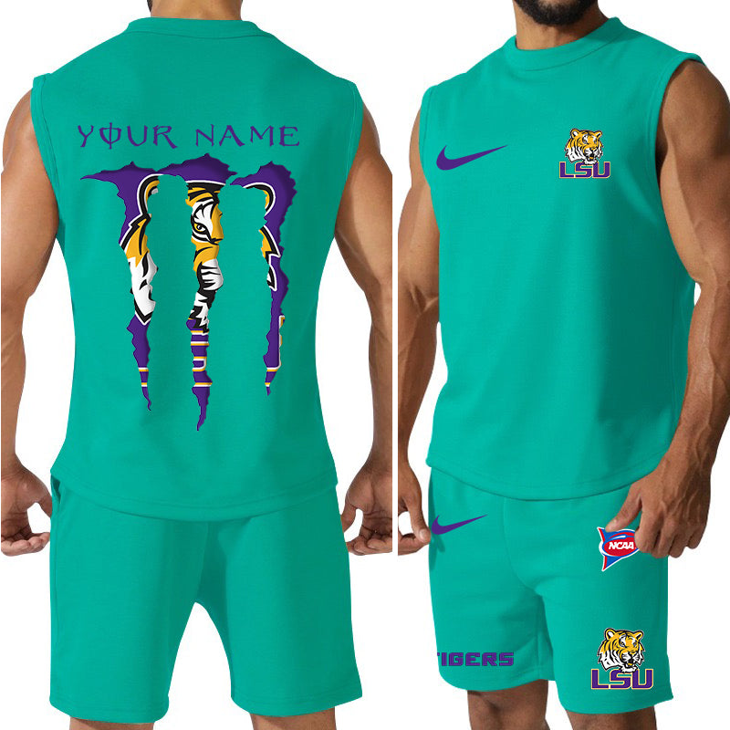 LSU Tigers Colorful Combo Men Jersey Tank Top and Shorts AZBTCMJTTS000048