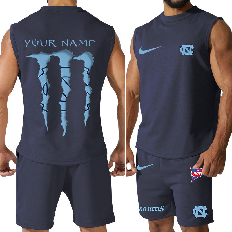 North Carolina Tar Heels Colorful Combo Men Jersey Tank Top and Shorts AZBTCMJTTS000056