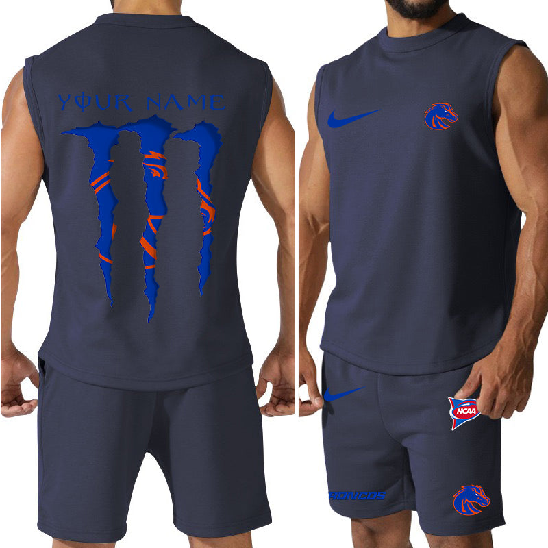 Boise State Broncos Colorful Combo Men Jersey Tank Top and Shorts AZBTCMJTTS000059