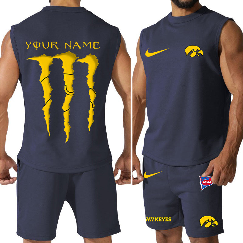 Iowa Hawkeyes Colorful Combo Men Jersey Tank Top and Shorts AZBTCMJTTS000060