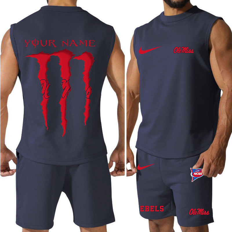 Ole Miss Rebels Colorful Combo Men Jersey Tank Top and Shorts AZBTCMJTTS000061