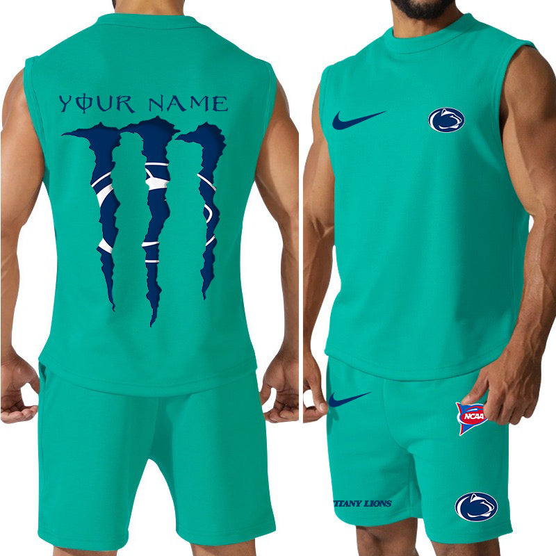 Penn State Nittany Lions Colorful Combo Men Jersey Tank Top and Shorts AZBTCMJTTS000063
