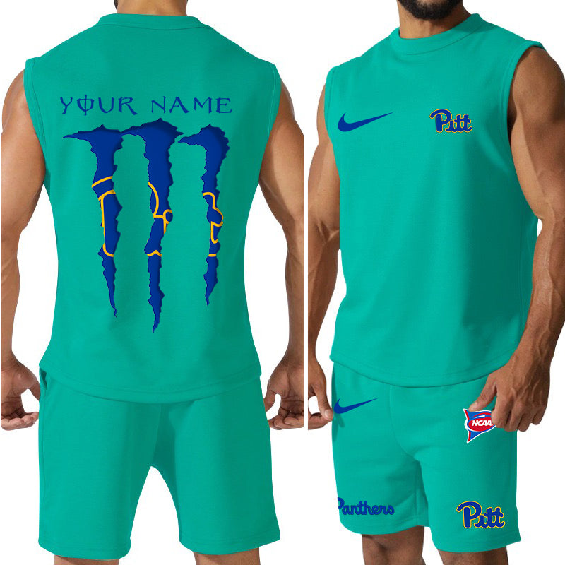 Pittsburgh Panthers Colorful Combo Men Jersey Tank Top and Shorts AZBTCMJTTS000064