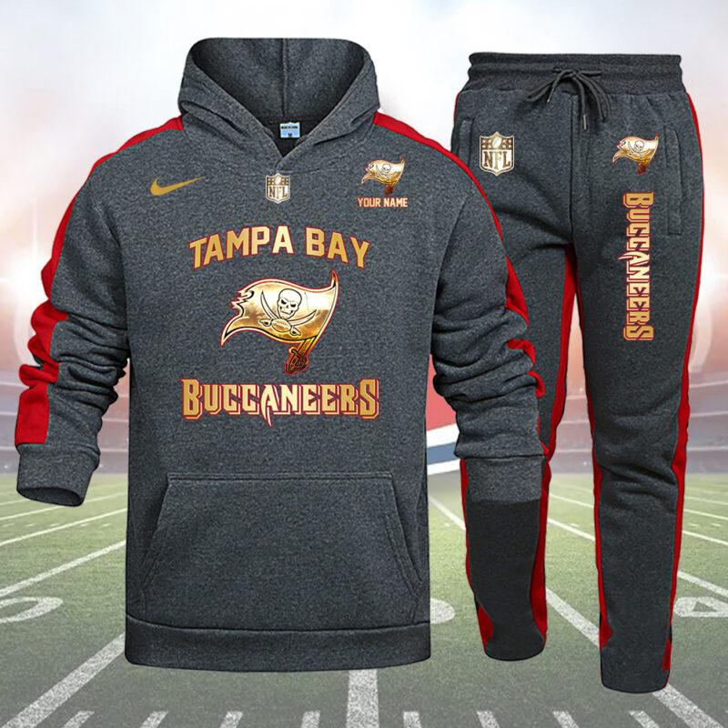 Tampa Bay Buccaneers Personalized Golden Logo Hoodie Set AZBTHS000030