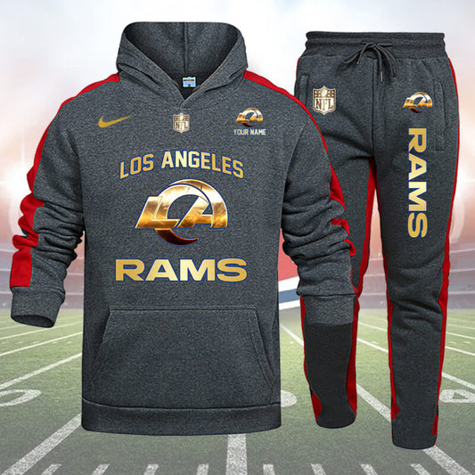 Los Angeles Rams Personalized Golden Logo Hoodie Set AZBTHS000019