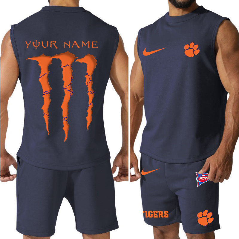 Clemson Tigers Colorful Combo Men Jersey Tank Top and Shorts AZBTCMJTTS000051