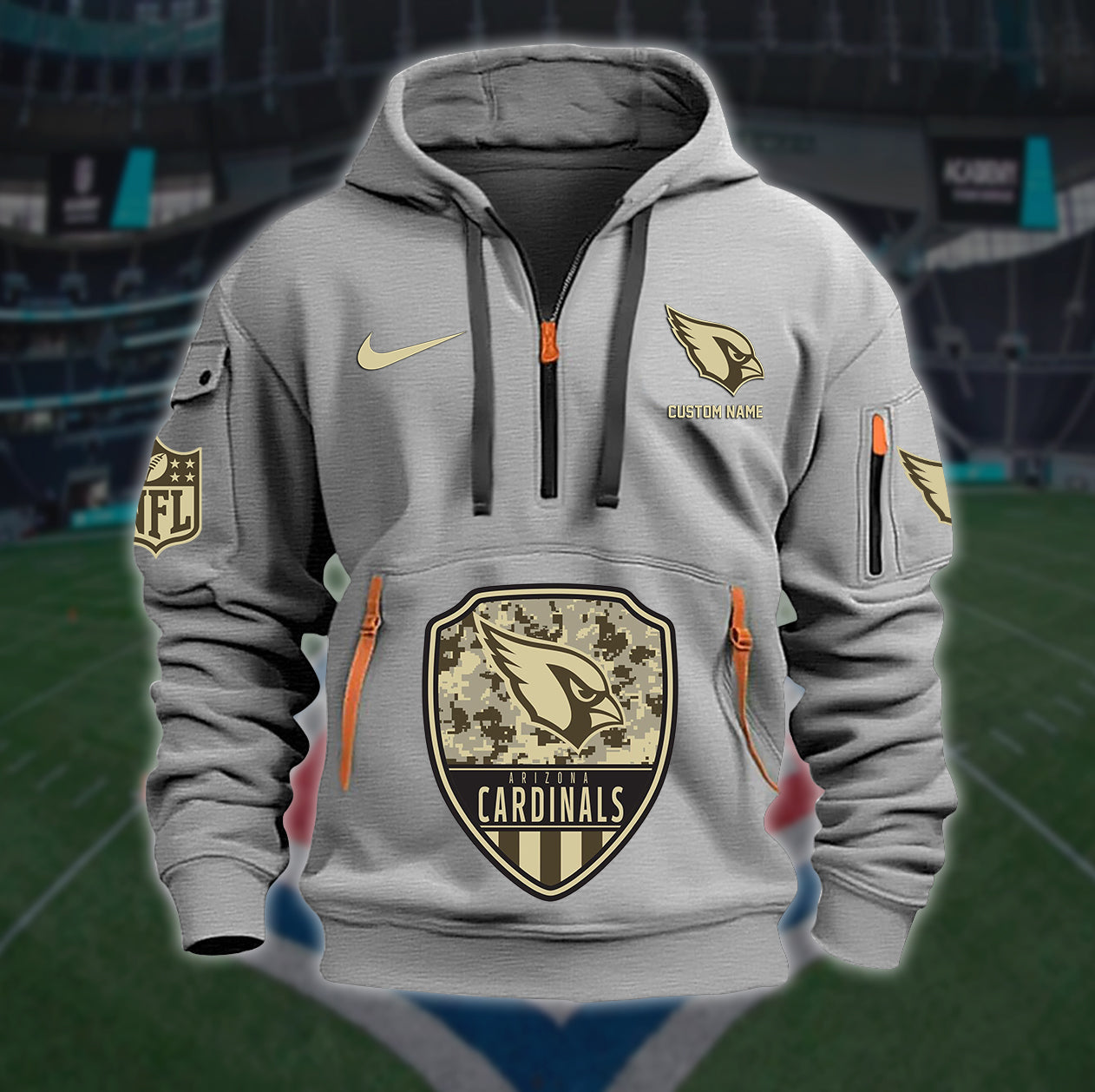 Arizona Cardinals New Personalized Quarter Zip Hoodie Limited Edition AZBTQZH000188