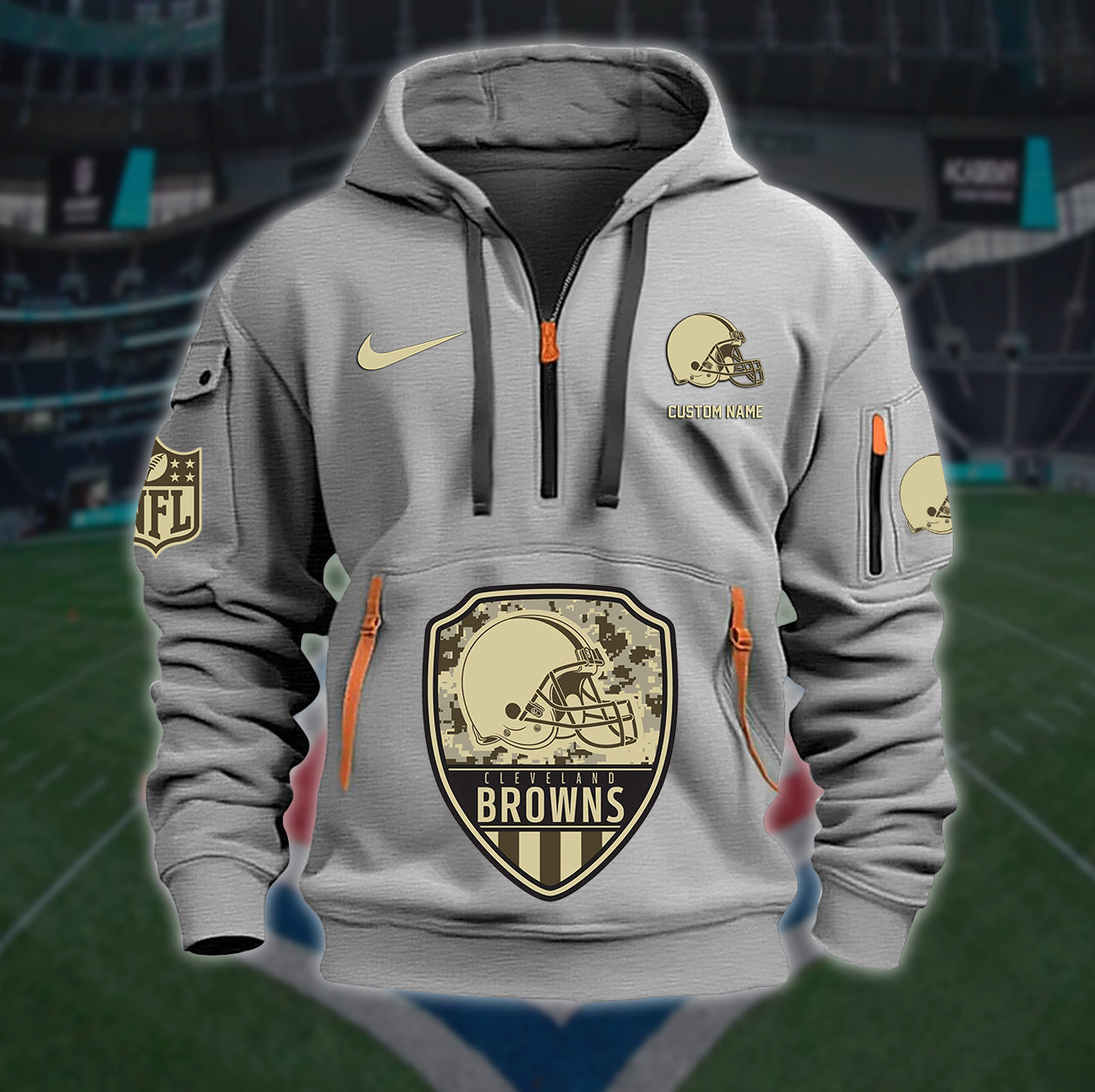 Cleveland Browns New Personalized Quarter Zip Hoodie Limited Edition AZBTQZH000180