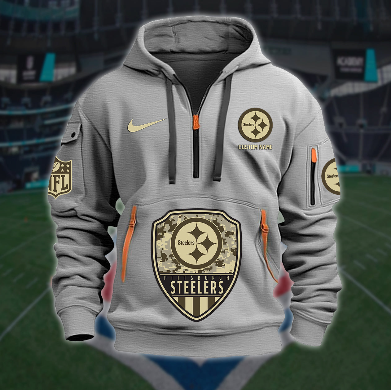 Pittsburgh Steelers New Personalized Quarter Zip Hoodie Limited Edition AZBTQZH000200