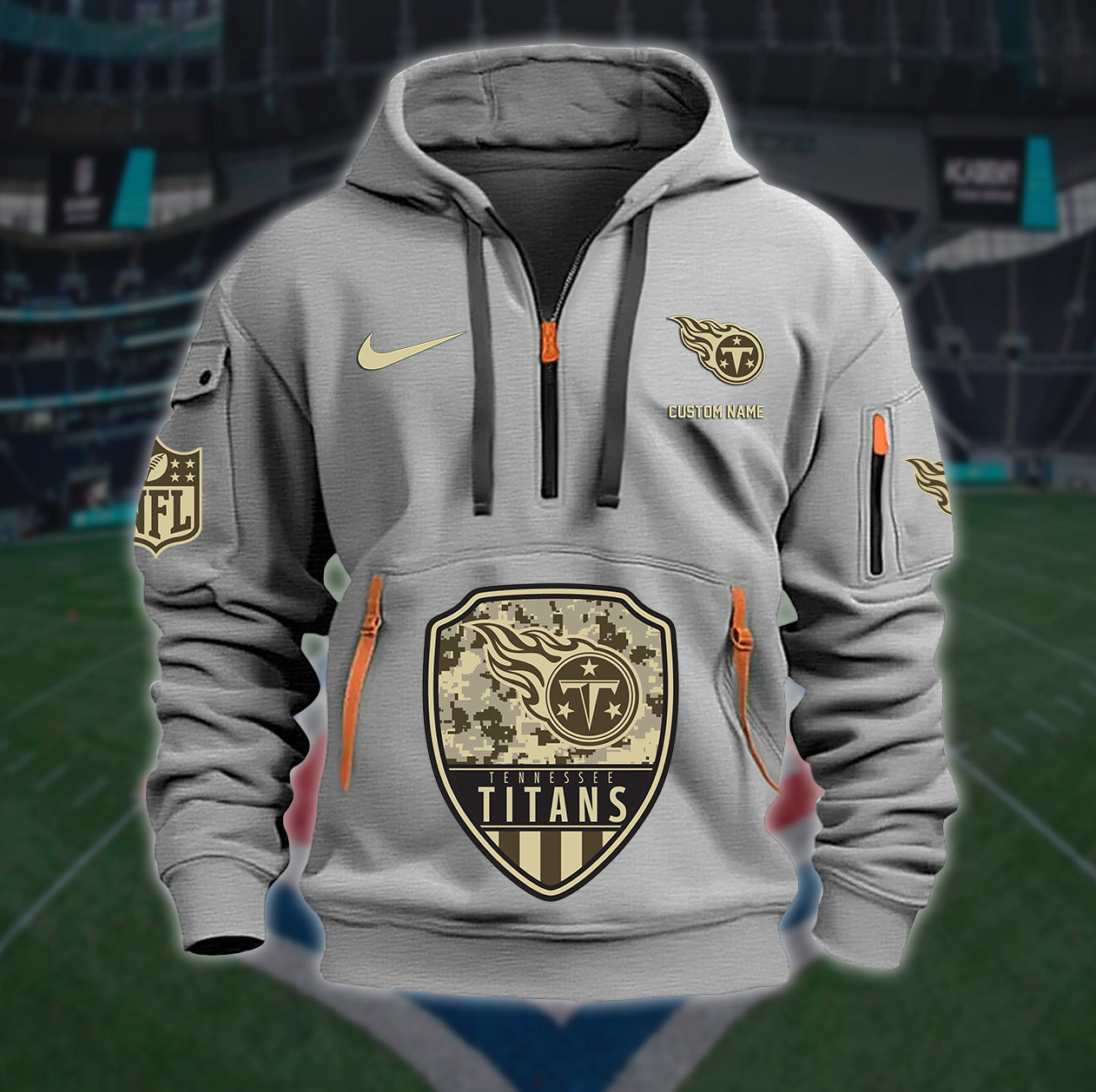 Tennessee Titans New Personalized Quarter Zip Hoodie Limited Edition AZBTQZH000205