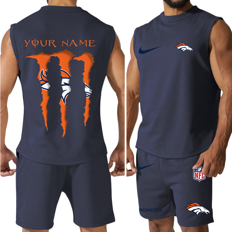 Denver Broncos Colorful Combo Men Jersey Tank Top and Shorts AZBTCMJTTS000015