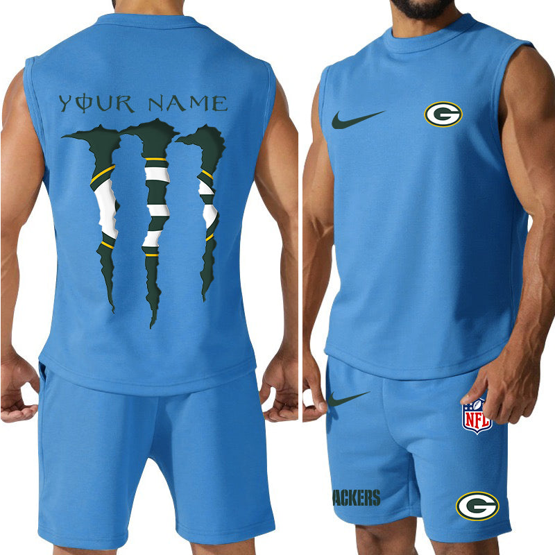 Green Bay Packers Colorful Combo Men Jersey Tank Top and Shorts AZBTCMJTTS000017