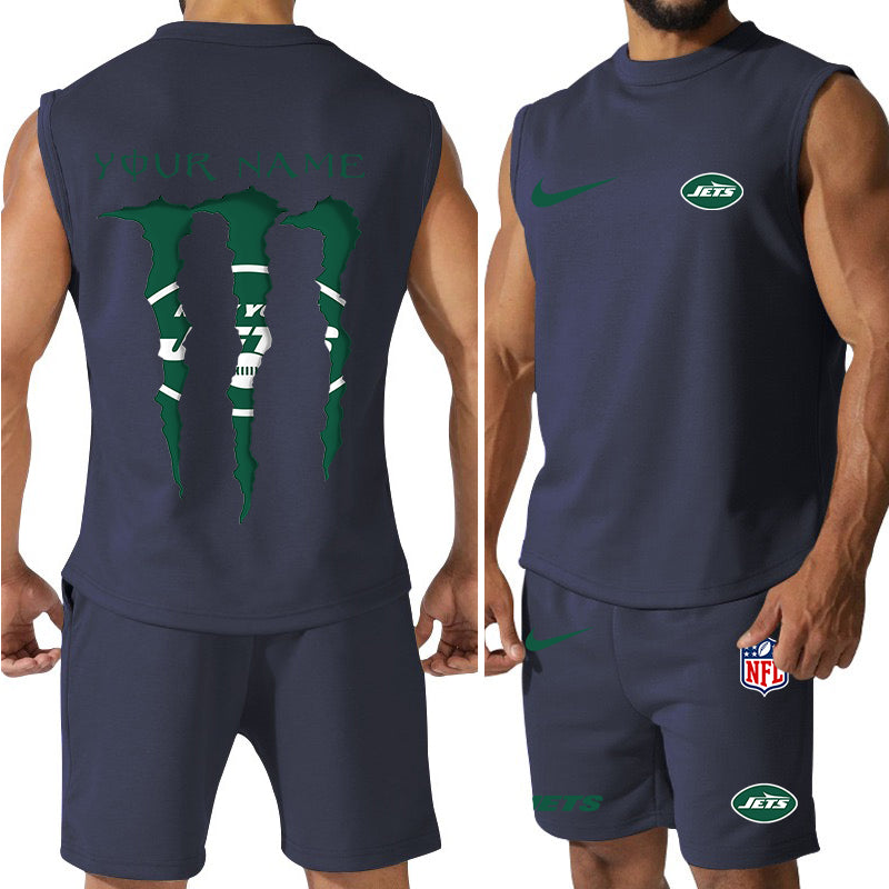 New York Jets Colorful Combo Men Jersey Tank Top and Shorts AZBTCMJTTS000027