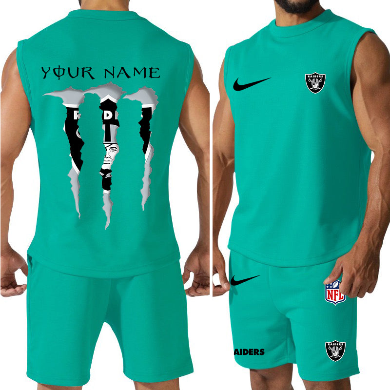 Las Vegas Raiders Colorful Combo Men Jersey Tank Top and Shorts AZBTCMJTTS000028