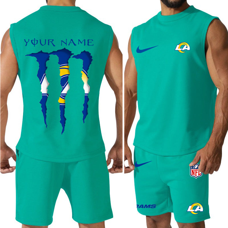 Los Angeles Rams Colorful Combo Men Jersey Tank Top and Shorts AZBTCMJTTS000031