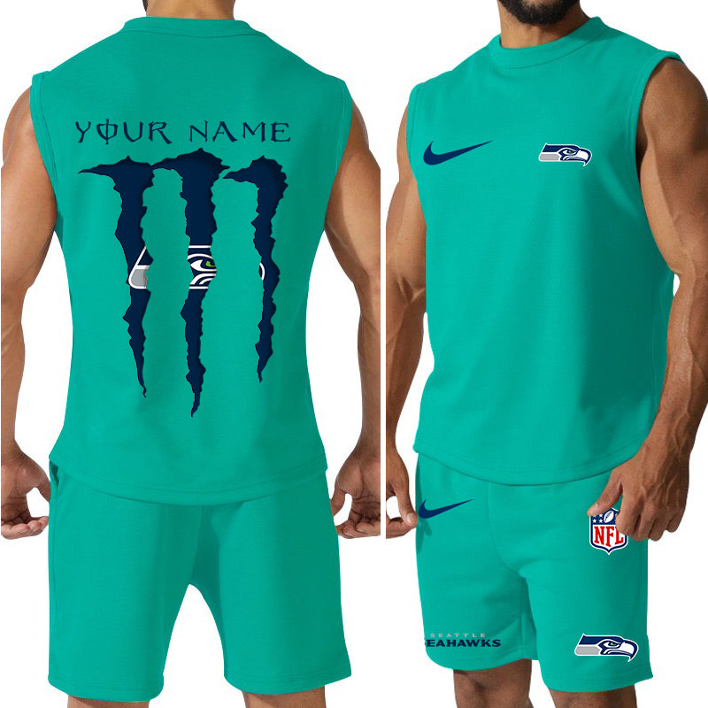 Seattle Seahawks Colorful Combo Men Jersey Tank Top and Shorts AZBTCMJTTS000002