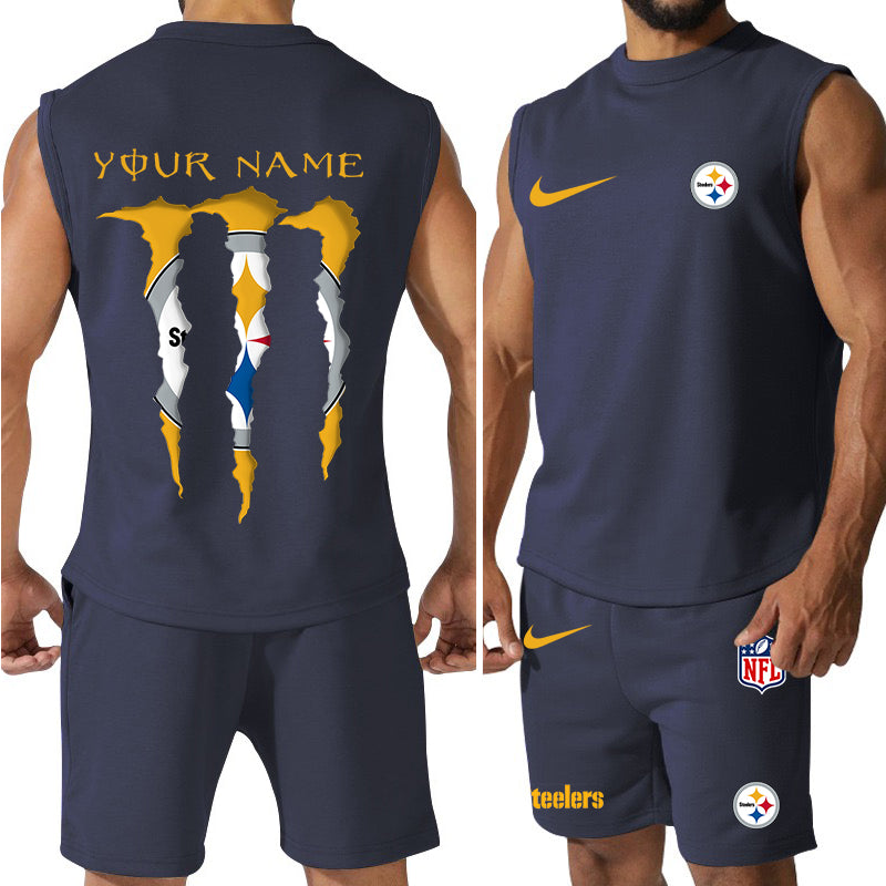 Pittsburgh Steelers Colorful Combo Men Jersey Tank Top and Shorts AZBTCMJTTS000030