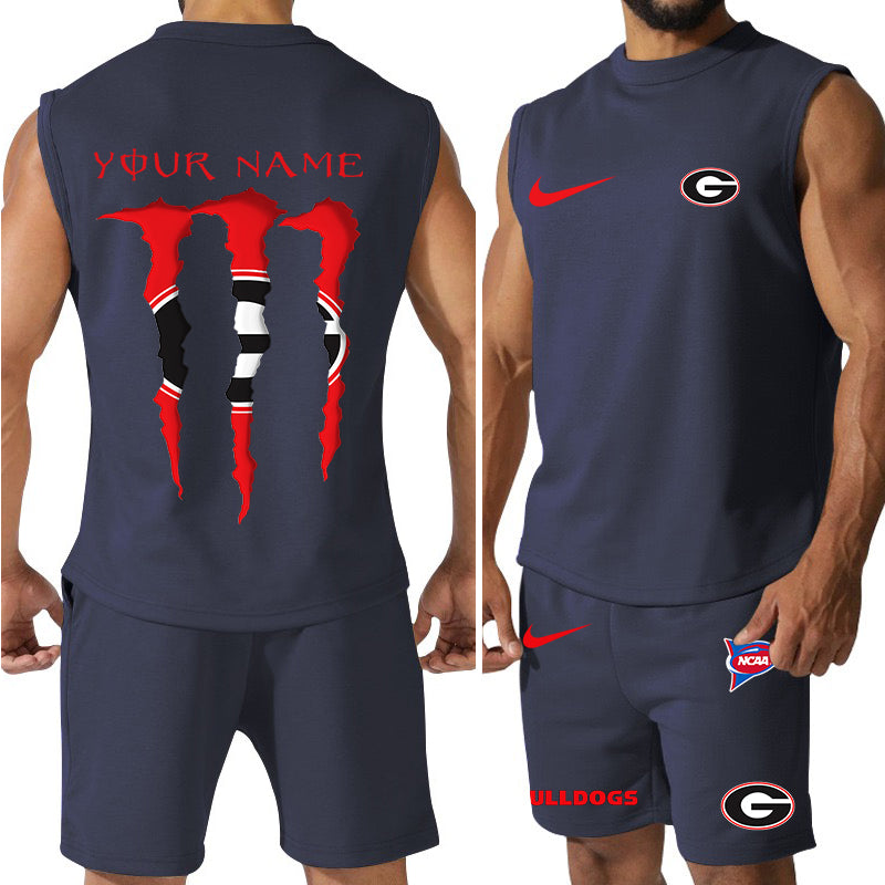 Georgia Bulldogs Colorful Combo Men Jersey Tank Top and Shorts AZBTCMJTTS000044