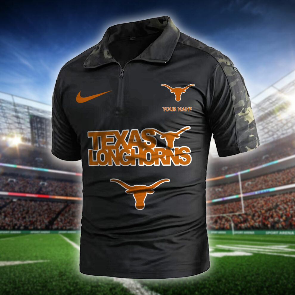 Texas Longhorns  Army Polo Shirt AZBTAPS000065