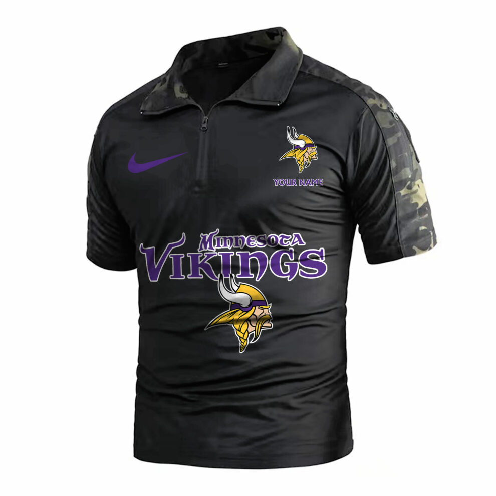 Minnesota Vikings Army Polo Shirt AZBTAPS000035