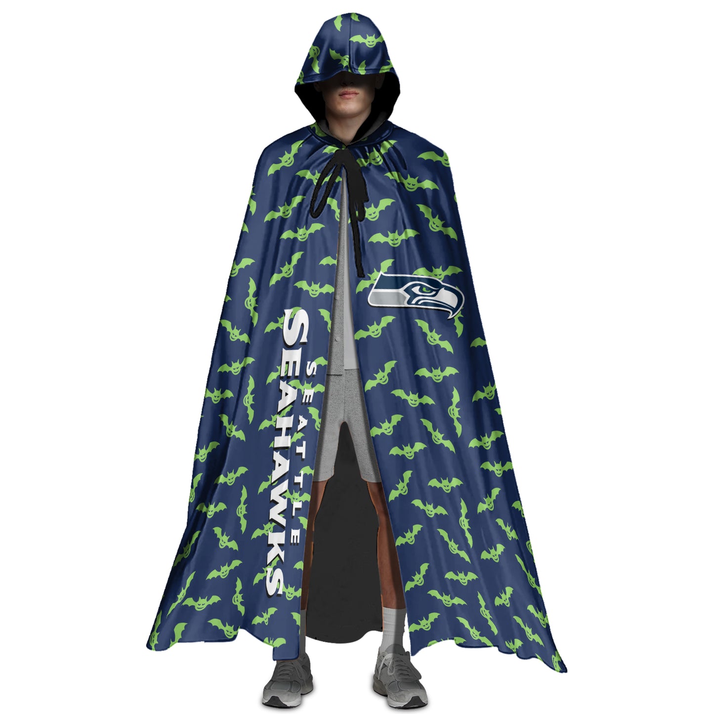Seattle Seahawks Halloween Bats Limited Edition All-Over Print Halloween Cloak