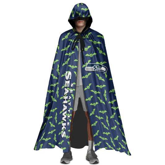 Seattle Seahawks Halloween Bats Limited Edition All-Over Print Halloween Cloak