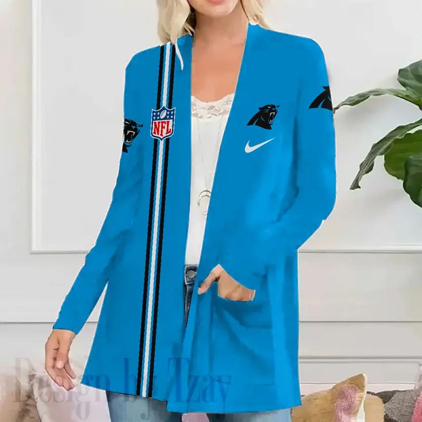 Carolina Panthers Women Patch Pocket Cardigan BT027