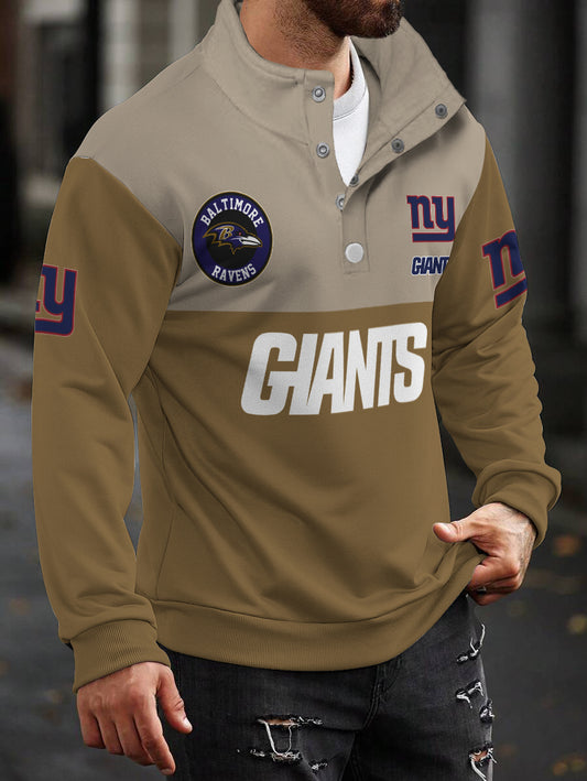 New York Giants Casual Colorful Stand Collar Sweatshirt AZBTSCSW000500