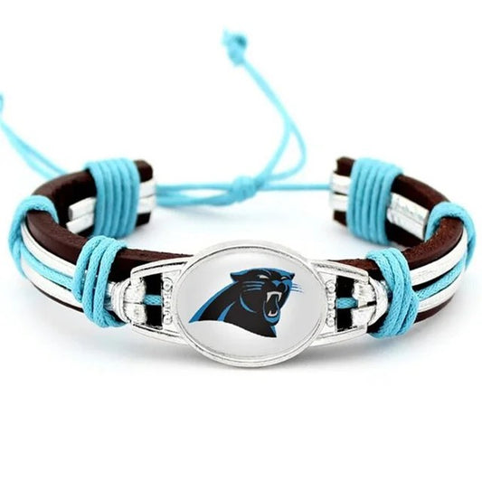 Carolina Panthers Leather Bracelets