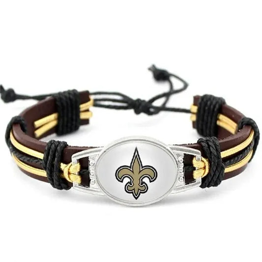 New Orleans Saints Leather Bracelets